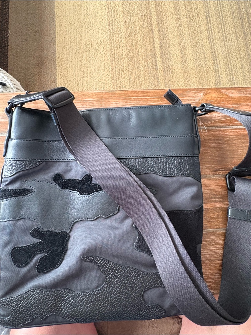 Coach Black Camo-Panel Crossbody Bag